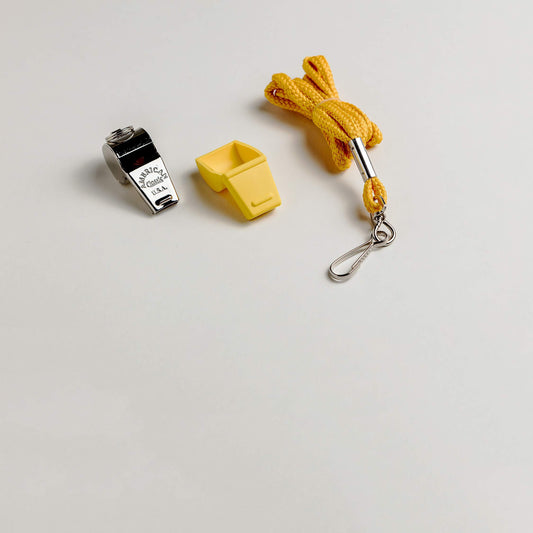 American Whistle Corporation American Classic Whistle - 126 db Solid Brass Whistle with Lanyards and Safe-T-Tip - Made in America (Yellow)