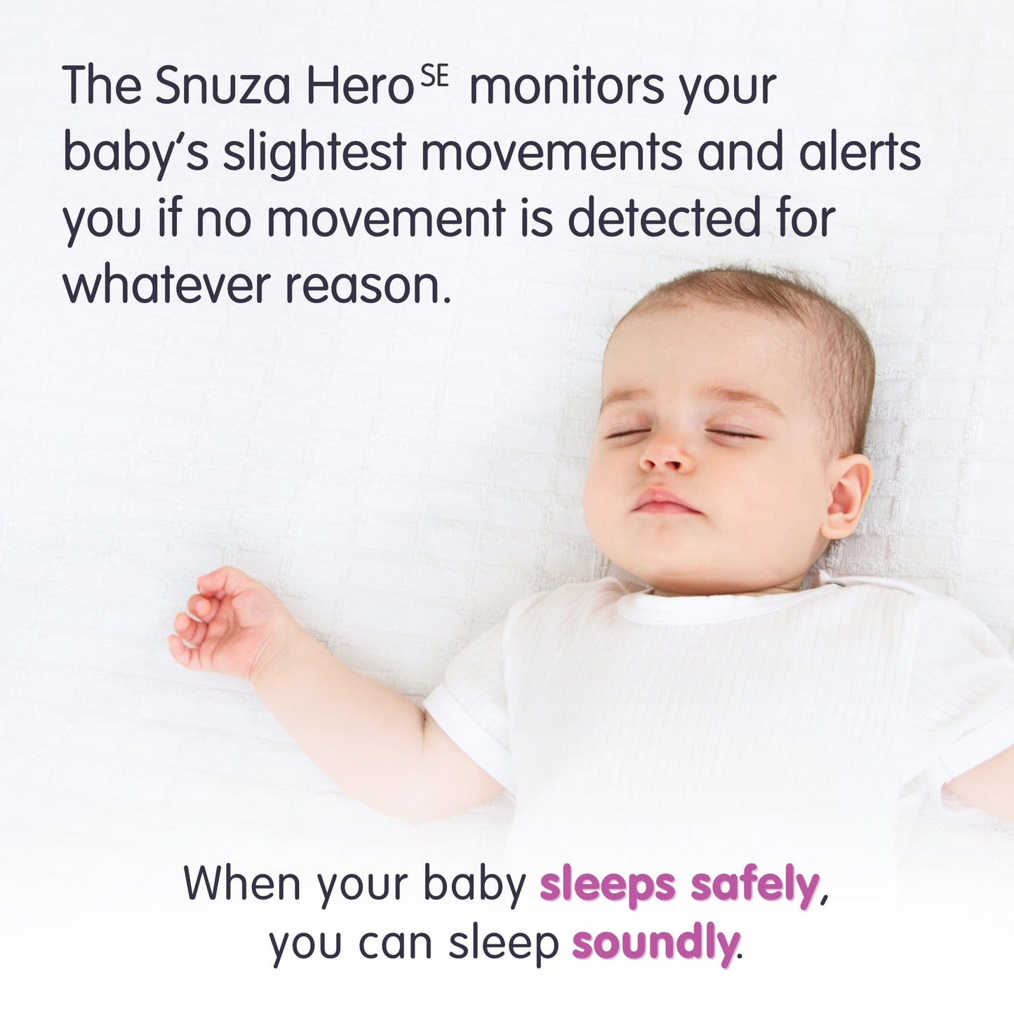 Snuza Hero Baby Monitor: Alerts When No Movement Detected, Gentle Vibration Pre-Alerts, Attaches to Nappy, No WiFi/Bluetooth, Medical Grade Material. Safer Sleep for Babies, Better Sleep for Parents.
