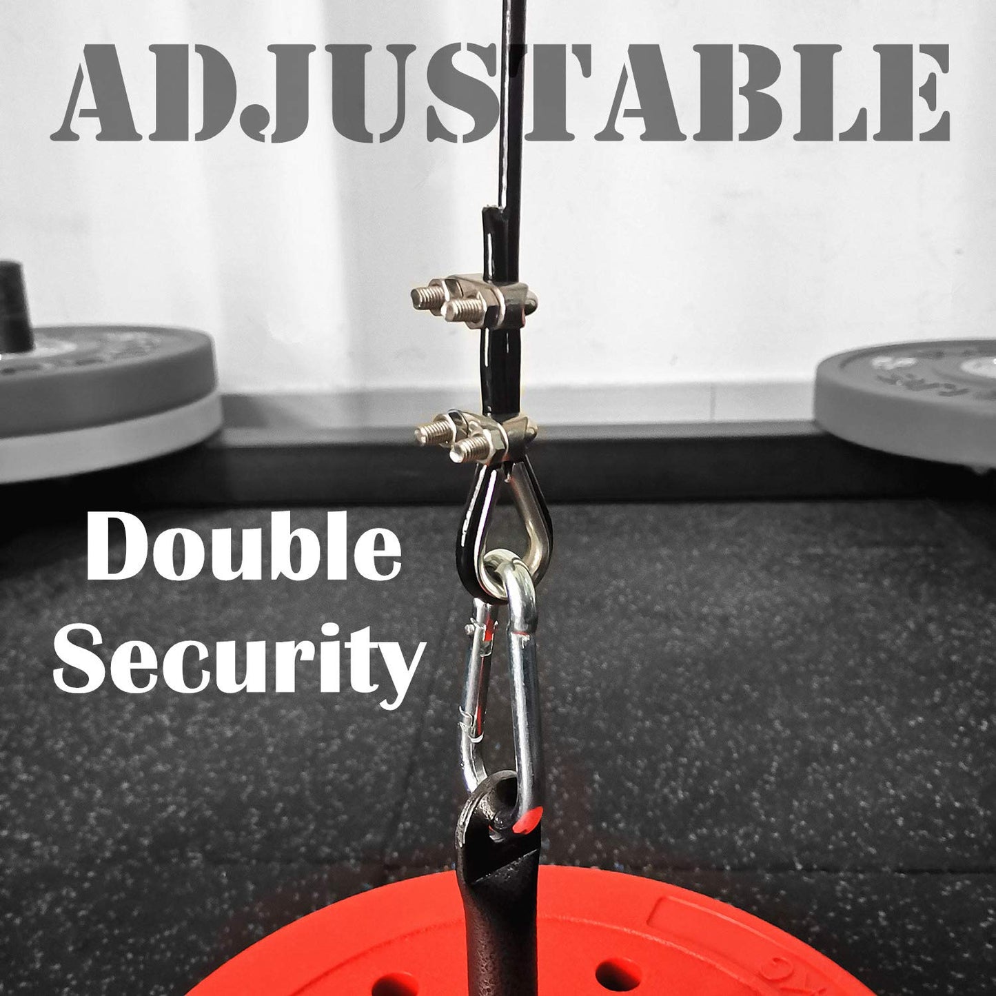 J Bryant Fitness Gym Replacement Customize Cable Fitness Pulley Thick 5mm Heavy Duty Steel Wire Rope for Home Gym Cable Pulley Machine Accessories (Type-C, 196")