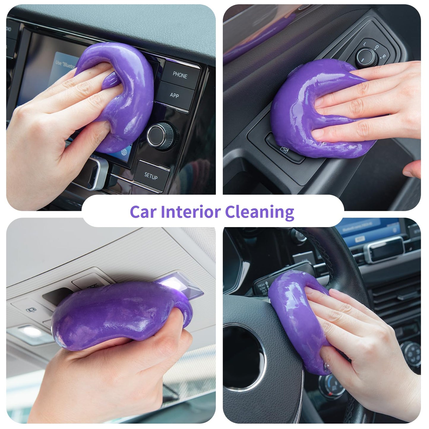 ALIOBC Car Cleaning Gel, Keyboard Cleaner Cleaning Putty for Car Interior Car Slime Cleaner Dust Cleaning Gel Car Putty for Cleaning Car Gel Cleaner Purple NT.WT.: 5.6 oz (160 g)
