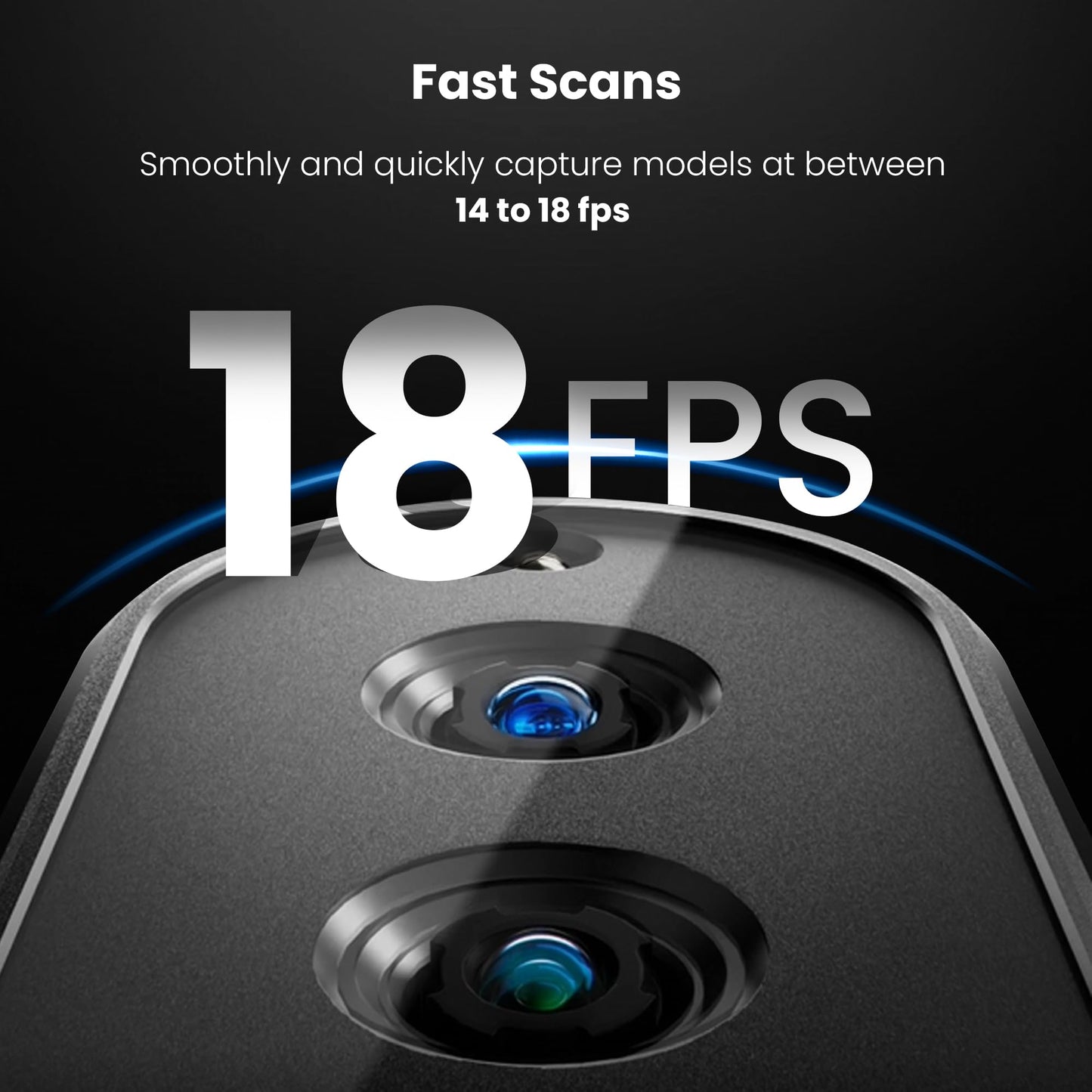 Revopoint Inspire 3D Scanner for 3D Printing Handheld, 3D Printer Scanner 0.2mm Precision, Full Color 3D Model Scanning for Car Customization, Digital Art, DIY Projects, Support Android/iOS/Mac/Win