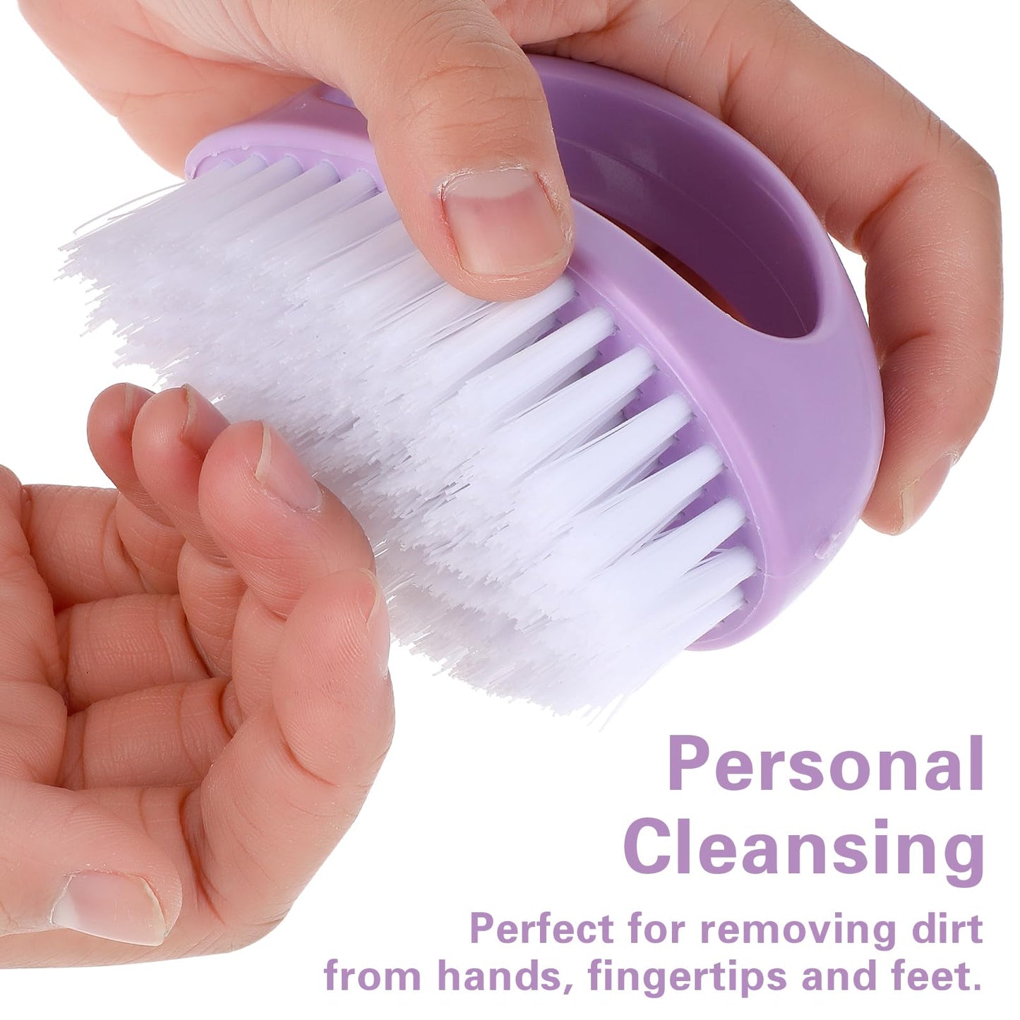Amaxiu Hand Nail Brushes, 2pcs Grip Clean Heavy Duty Nail Brushes for Cleaning Fingernails Nylon Firm Stiff Bristles Deep Clean Scrubber for Mechanics Gardeners Hand Under Nails Toes(Green, Purple)