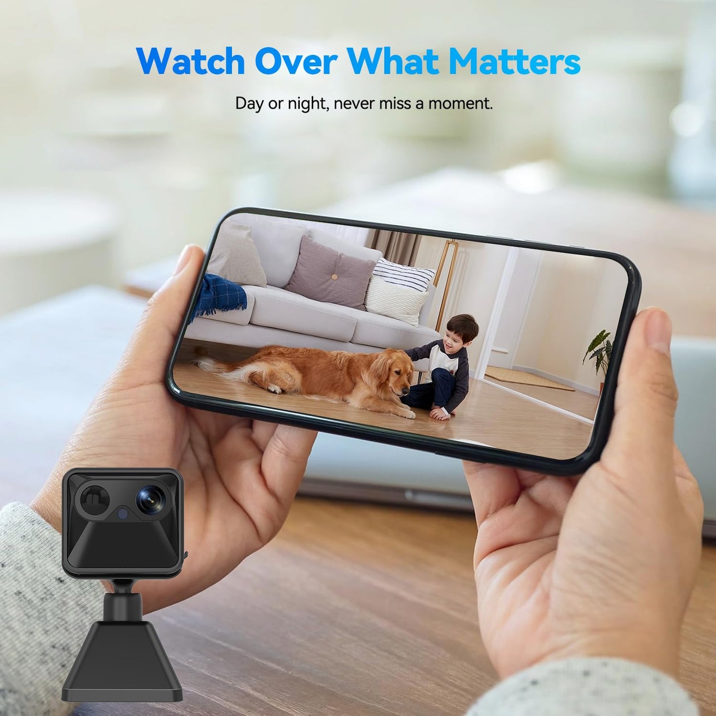 ALFipmncam Wireless Mini Hidden Security Camera Ultra HD with 120-Day Battery - WiFi Indoor Spy Camera, APP Control Real-Time Alerts, Auto Night Vision, for Home/Baby/Pet