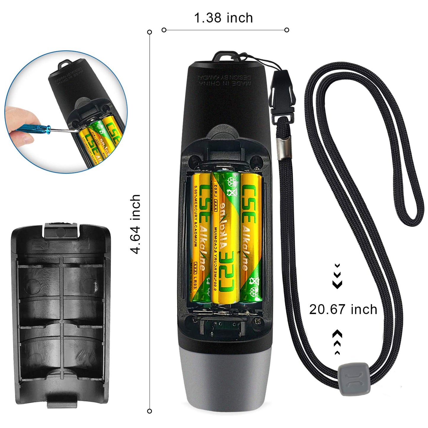 ANIZR Electronic Whistles with Lanyard,Adjustable 3 Tone & 3 High Volume Hand Emergency Whistle Basketball Referee Whistle for Coach,Teacher,Police,Outdoor Camping Boating Hiking,Black (with Battery)