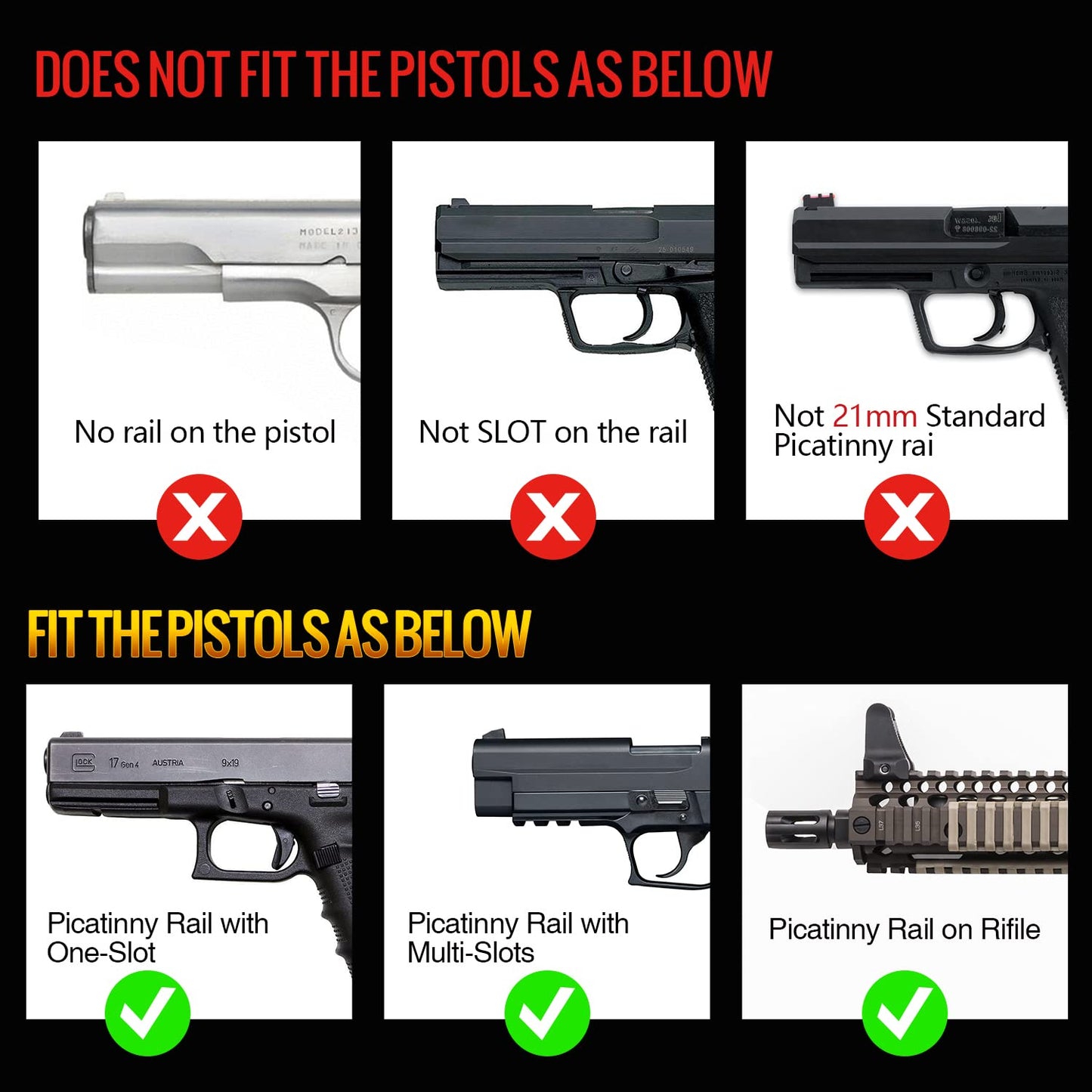Defentac Pistol Laser Light Combo 680 Lumens, Strobe Tactical Flashlight with Green Beams for Compact Guns W/a Rail, Magnetic Rechargeable