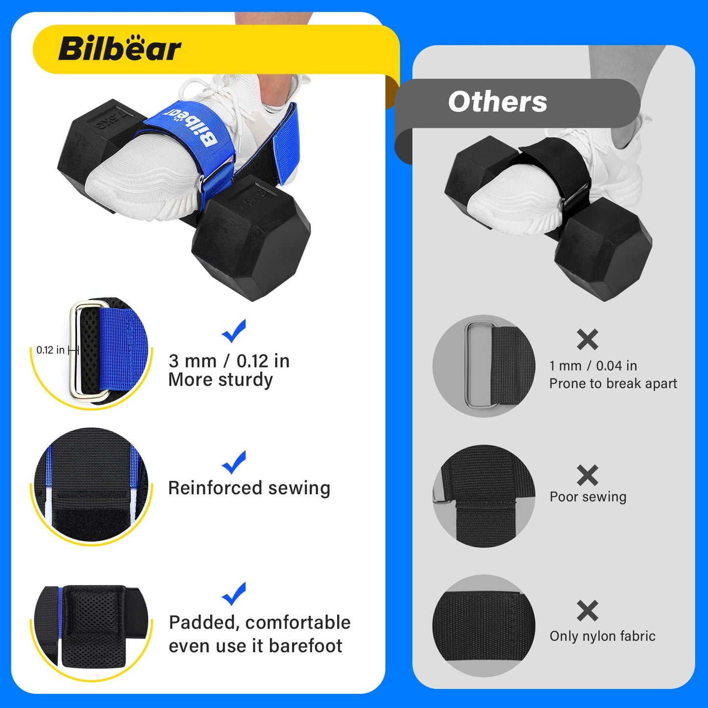 Tibialis Trainer Strap for Shin Splint Relief Exercises,Adjustable Ankle Strap Dumbbell Foot Attachment for Hip Flexor Raises,Dumbbell Attachment for Feet Relieve Leg Pain Increase Range of Motion