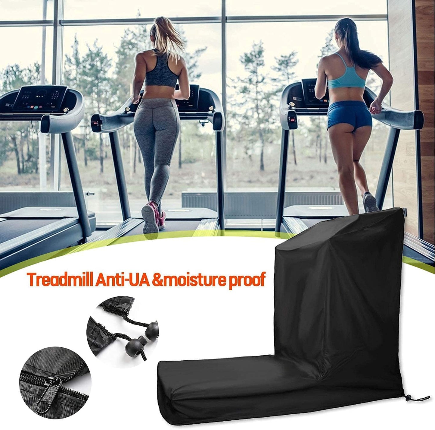 Rilime Treadmill Cover,Treadmill Cover Waterproof Outdoor Protective Cover, Dustproof Treadmill Covers with Zipper for Home Gym Indoor Outdoor(81" L x 37" W x 67" H)