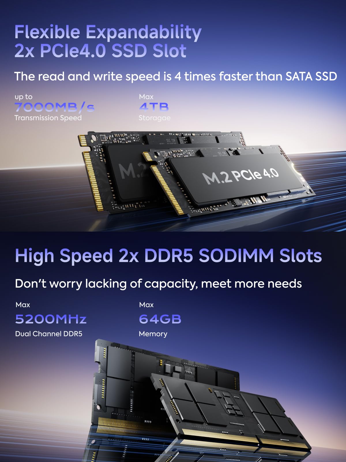 MINISFORUM 795S7 Mini Gaming PC AMD Ryzen 9 7945HX (16C/32T) Barebone Version Tower Computer, 2x DDR5 Slots, 2x PCIe4.0 SSD, HDMI|DP|USB-CTriple Outputs, M.2 2230 Key E Slot, 2.5G Lan Desktop Computer