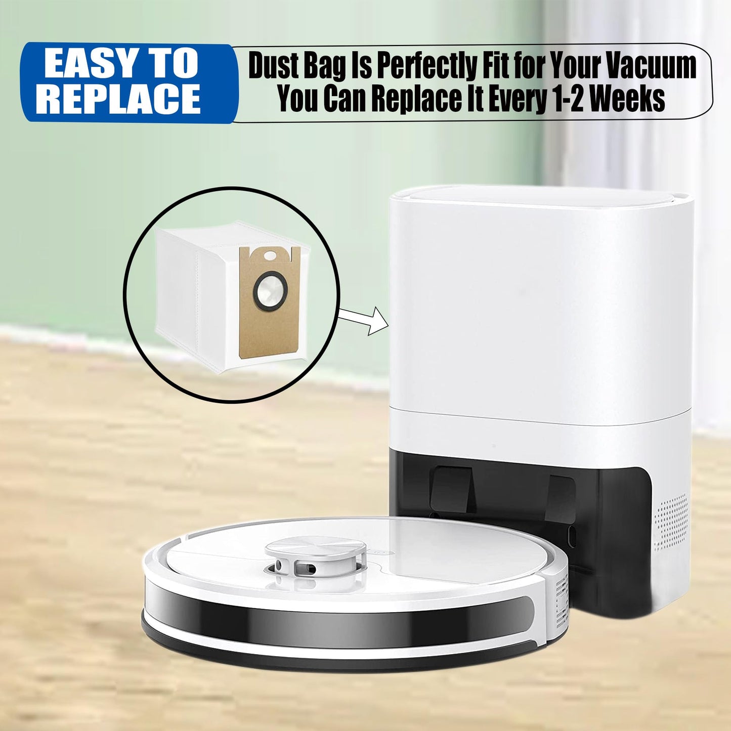 10 Pack Disposable Dust Bag Only Replacement for Honiture Q6 / Q6 Pro / Q6 SE Robot Vacuum Bags