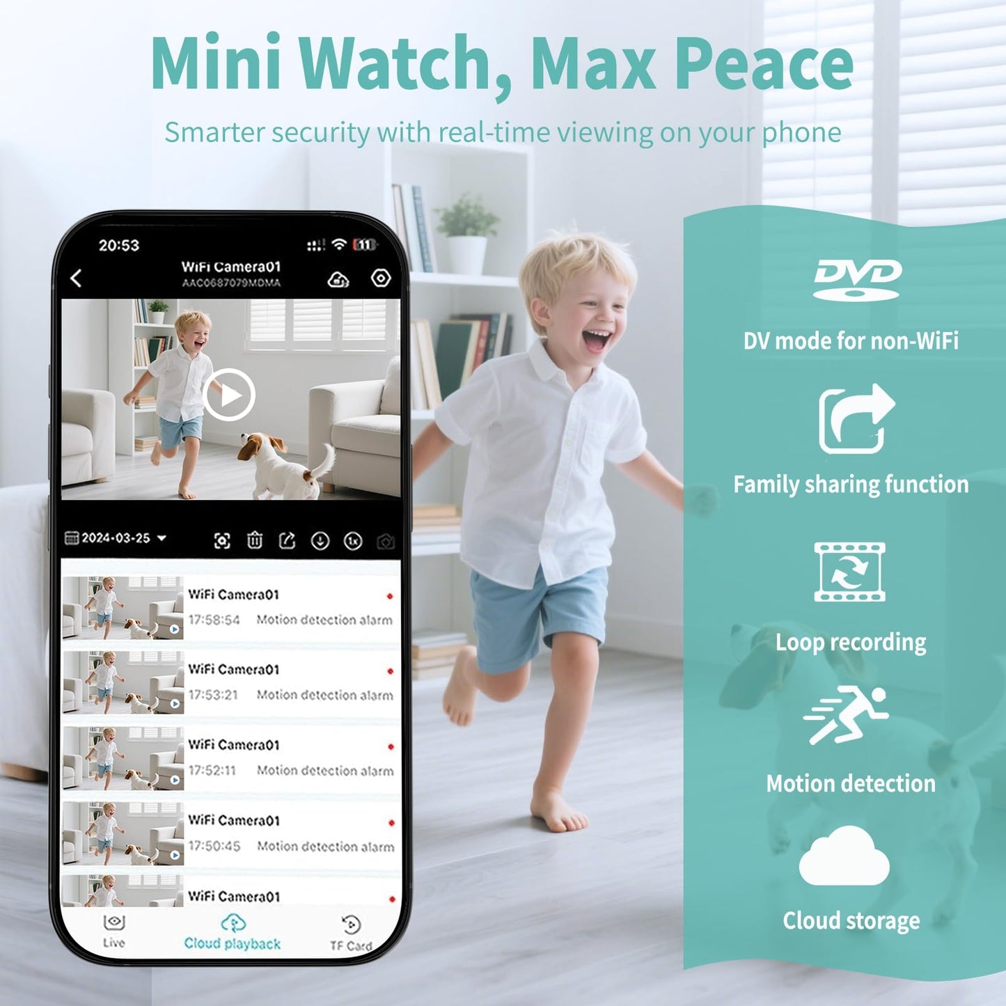 Hidden Camera, Nanny Cam for Home | 2025 4K HD Mini Security Camera, Free Cloud & SD Storage, Works with/Without WiFi for Baby/Pet/Nanny Monitoring