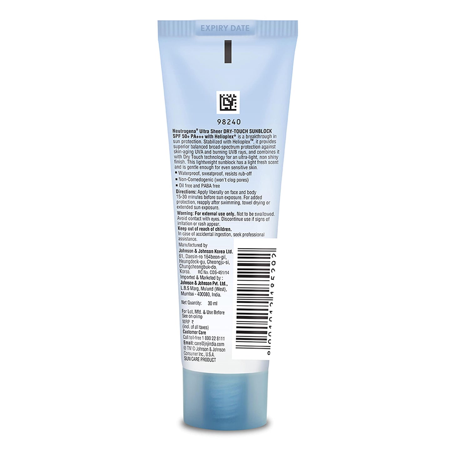 2 LOT X Neutrogena Ultrasheer Dry-touch Sunblock SPF 50+ - (30 Ml)