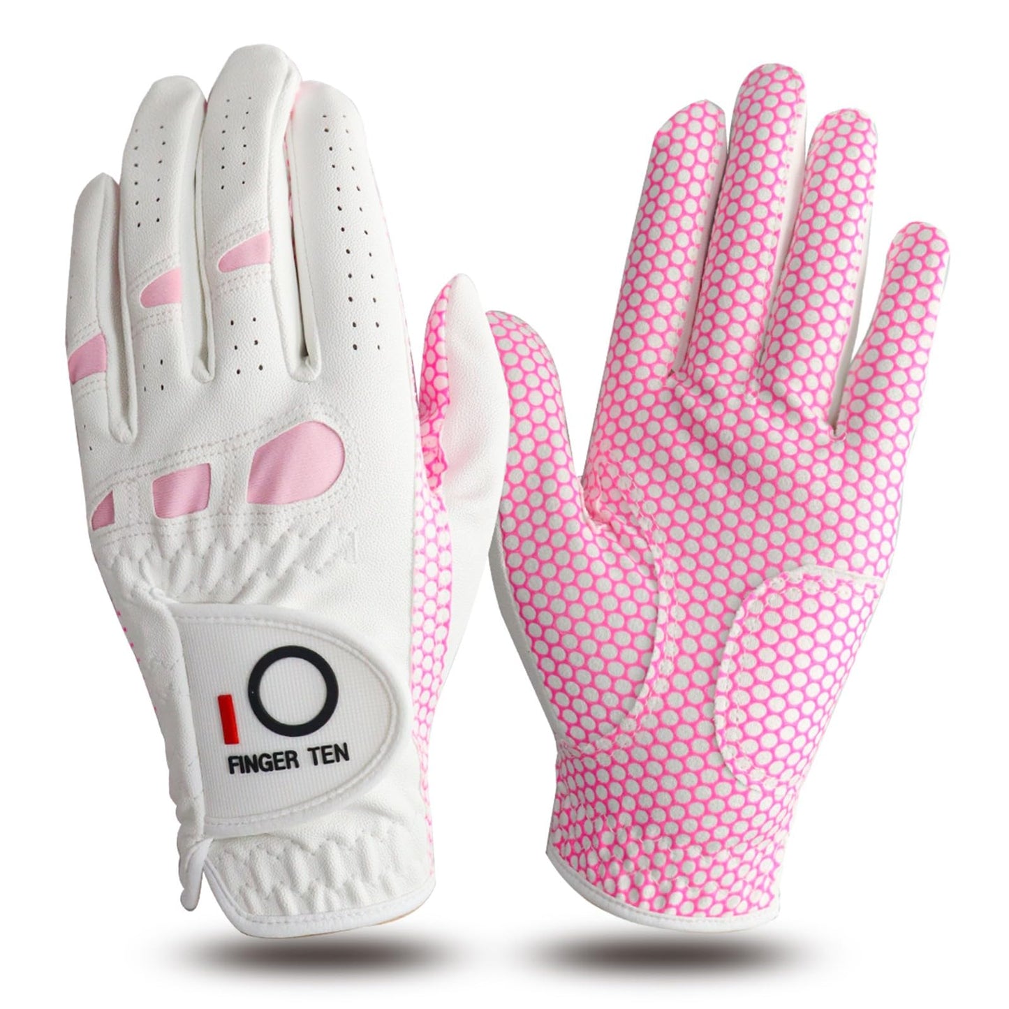 Amy Sport Womens Golf Glove Pair Both Hands Golf Gloves Women Right Handed Golfer Left Hand Ladies Rain Grip All Weather Pink Size Small Medium Large XL (Small, 1 Pair)