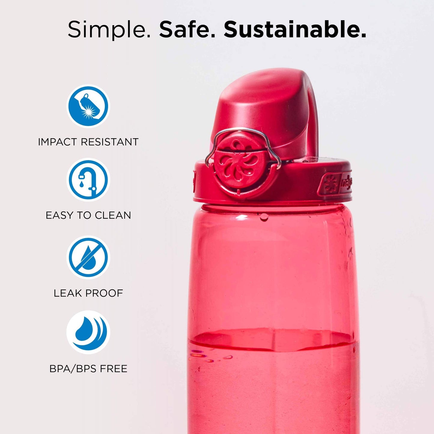 Nalgene Sustain BPA-Free Tritan Plastic Water Bottle for Travel and Camping, 32 oz Capacity, Gray