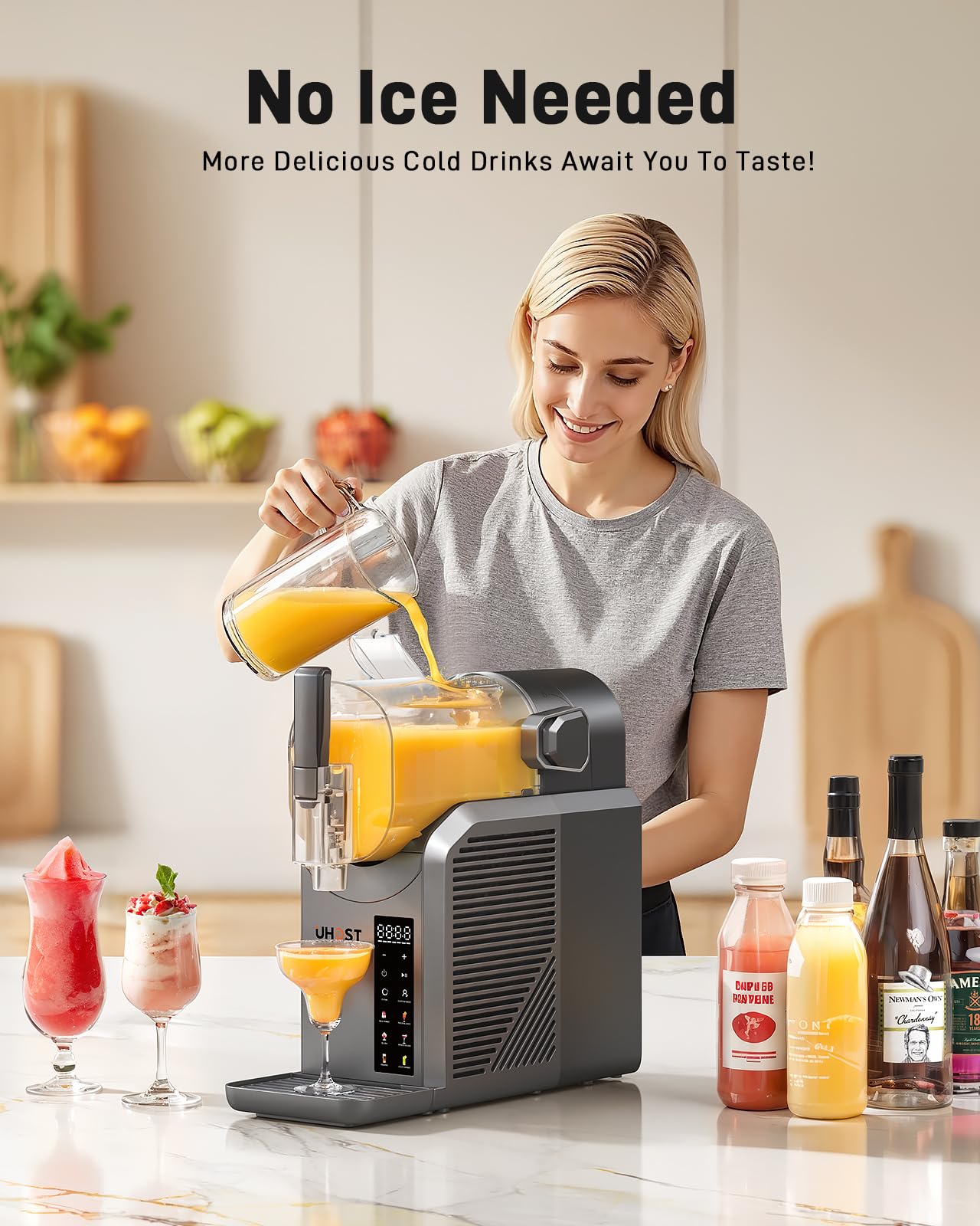 Slushie Machine - 72 Oz Frozen Drink Maker, No Ice Needed, Slushy Machine for Home with 7 Preset Programs, Self-Cleaning, for Frozen Margaritas, Ice Cream, and More