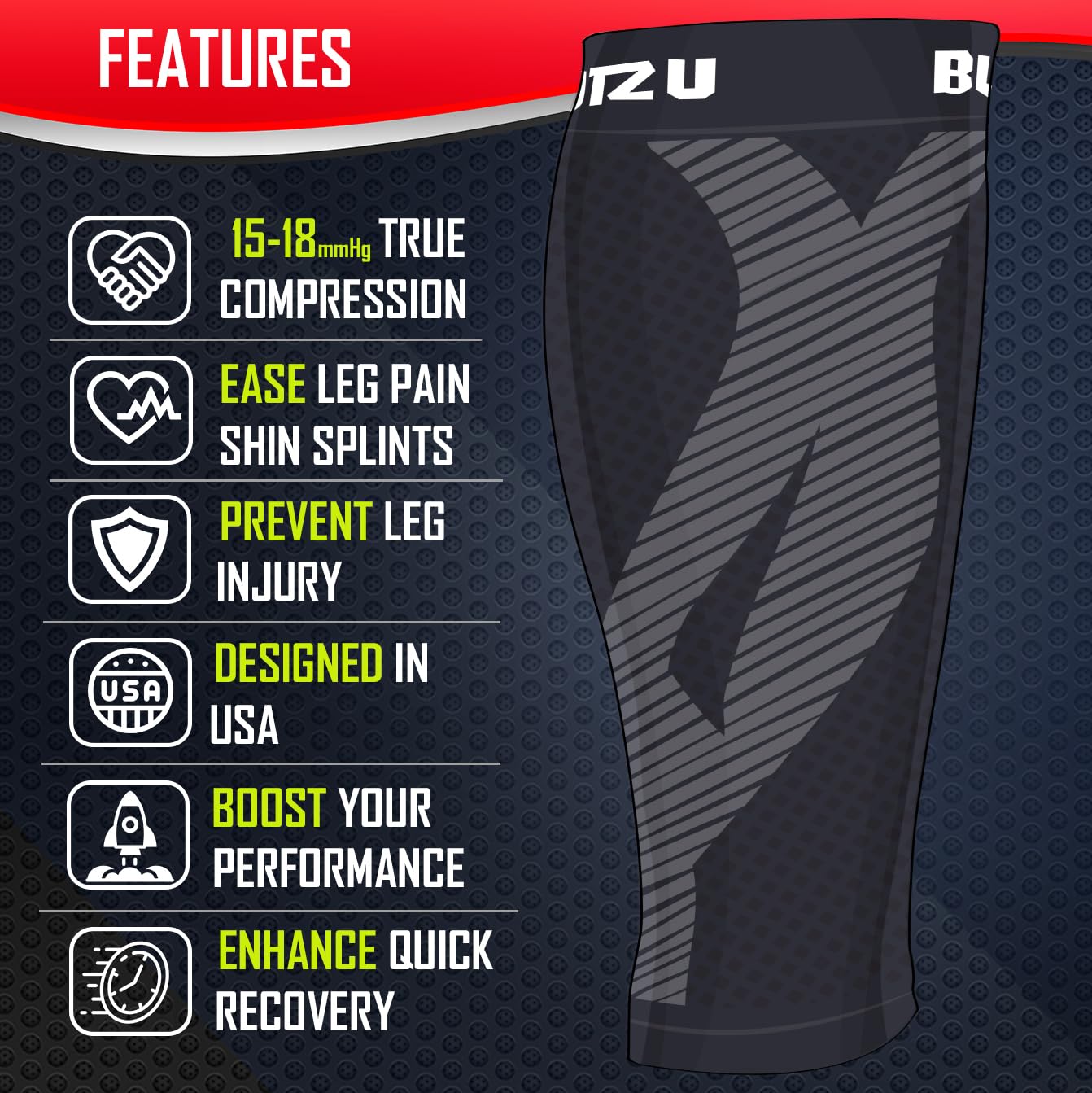 BLITZU Calf Compression Sleeves for Men and Women. Footless Compression Socks Support for Varicose Vein, Nursing, Running. Leg Sleeve Brace for Shin Splints, Pain Relief & Reduces Swelling Pink S-M