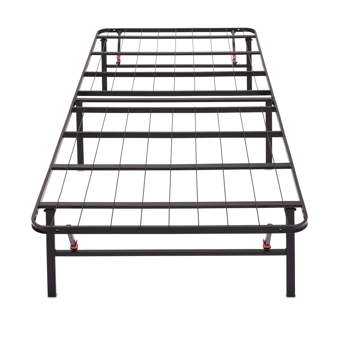 Amazon Basics Foldable Metal Platform Bed Frame with Tool Free Setup, 14 Inches High, Sturdy Steel Frame, No Box Spring Needed, Twin XL, Black