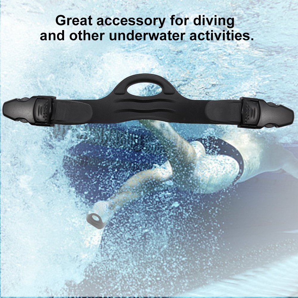 Alomejor Diving Fins Strap Black Rubber Diving Diving Snorkeling Adjustable Swimming Buckles Strap(S)