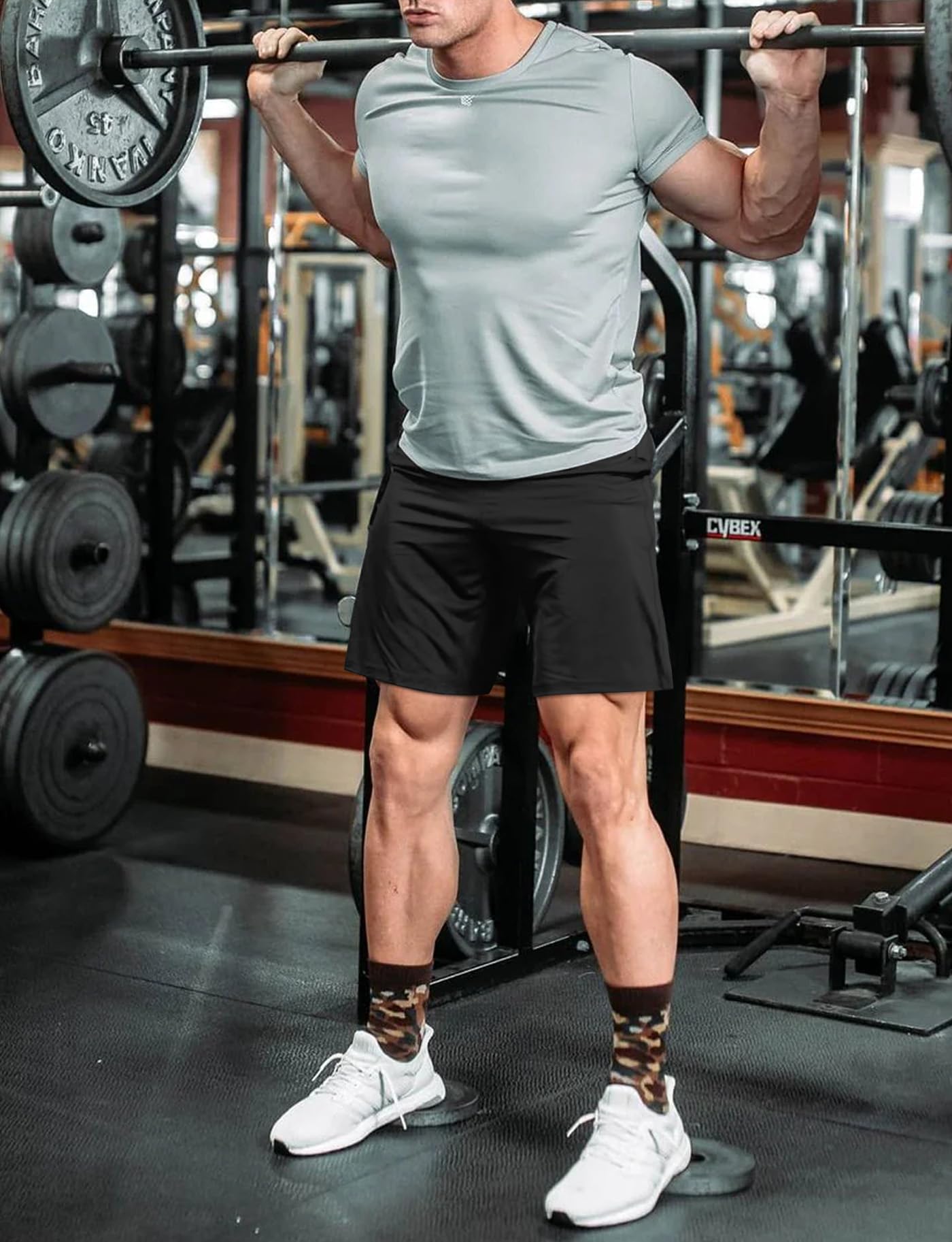 Aolesy Mens Athletic Gym Shorts Quick Dry Shorts 7 inch Inseam Lightweight Men Running Workout Sports Hiking Shorts with Pockets Black