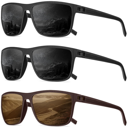 QALLY Polarized Sunglasses Men, Mens Sunglasses Polarized UV protection Lightweight Sun Glasses for Driving Fishing Golf