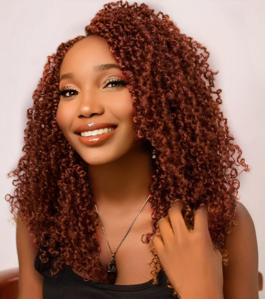 Aksice 8 Packs Yanky Twist Crochet Hair 8 Inch Pre-Twisted Passion Twist Spring Twist Hair with Curly Ends Pre-looped Crochet Braids Hair Extensions for Women (350#)
