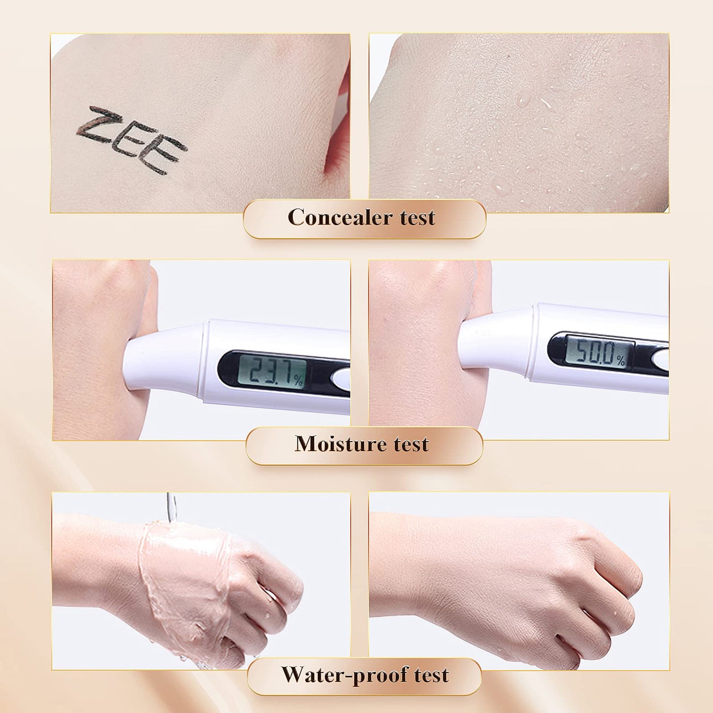 Air Cushion CC Cream - Mushroom Head BB Cream Foundation Makeup Moisturizing Concealer Long-Lasting, Cushion Foundation Full Coverage Self Adjusting for Mature Skin & All Skin Types (Deep)