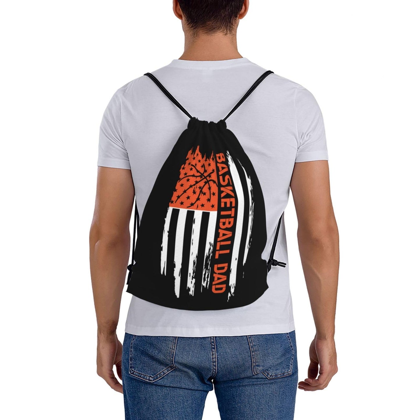 AIMASTZ Funny Basketball Dad Unisex Drawstring Backpack Bag Sport Gym Swim Travel Sackpack