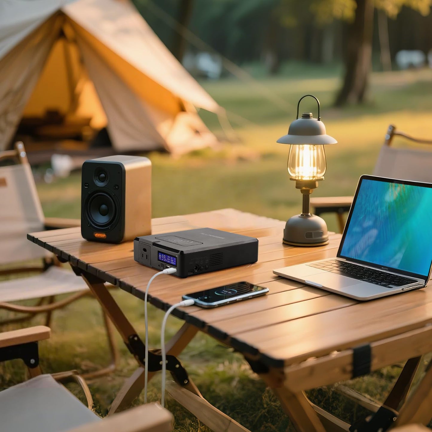 ALLPOWERS 200W Portable Power Station (Peak 240W), 154Wh Outdoor Solar Generator with Wireless Charging, 5 Outputs, 1.5 Hour Fast Charging, for Camping, Emergency, RVs, Home
