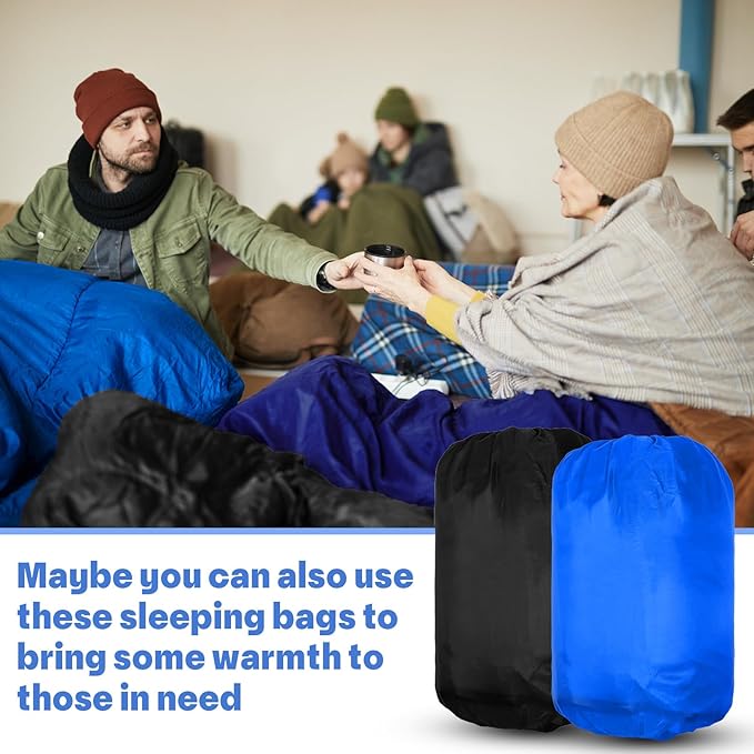 10 Pcs 0 Degree Camping Sleeping Bags Bulk for Adults Cold Weather Sleeping Bags 4 Season Warm Waterproof Lightweight with Compression Sack for Backpacking Hiking Travel Homeless