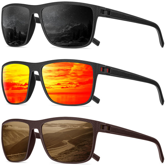 QALLY Polarized Sunglasses Men, Mens Sunglasses Polarized UV protection Lightweight Sun Glasses for Driving Fishing Golf