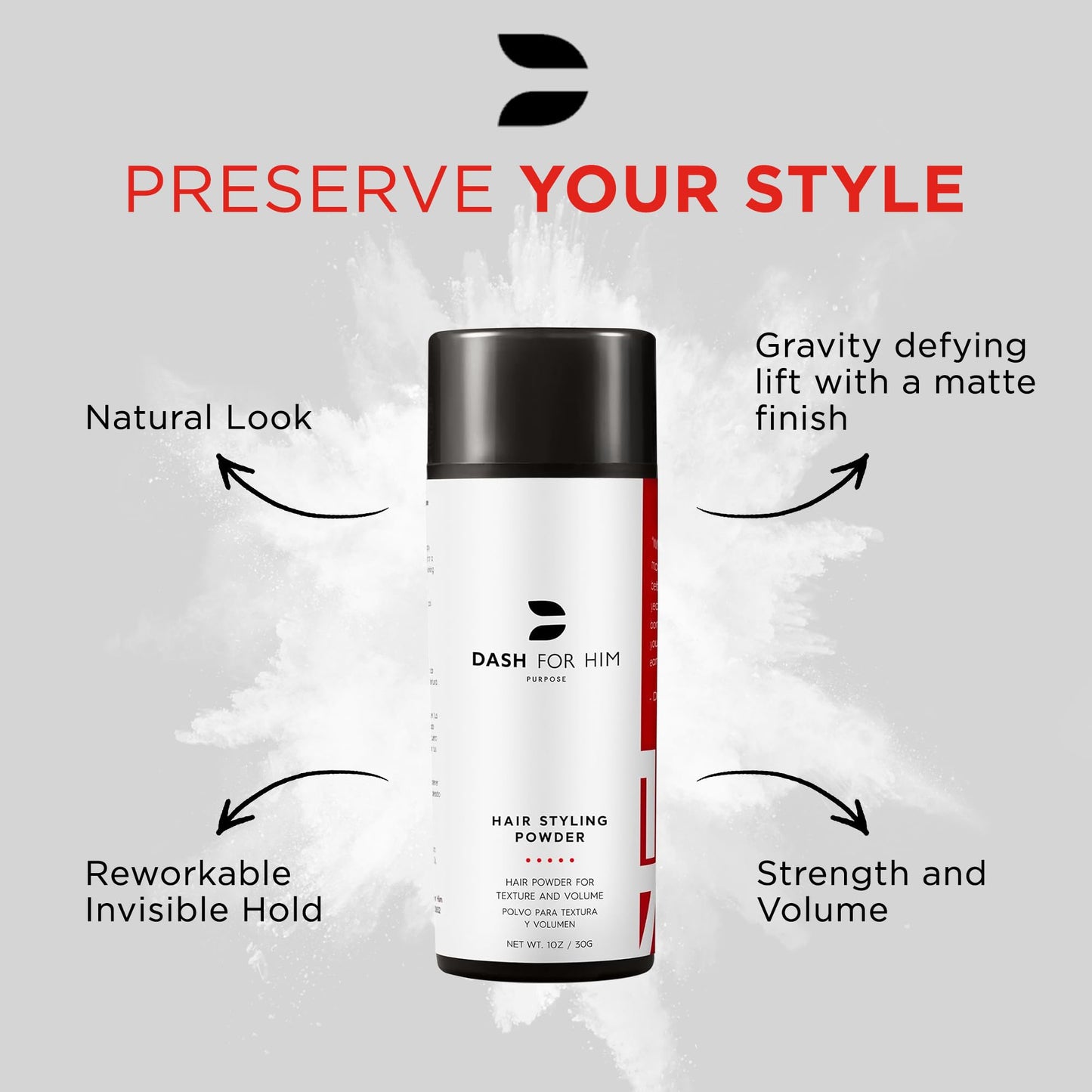 Hair Styling Powder for Men or Women - Premium Texturizing and Volumizing Hair Texture Powder Colorless and Easy to Apply on Hairs with Long Lasting Hold (30g/1.05oz)