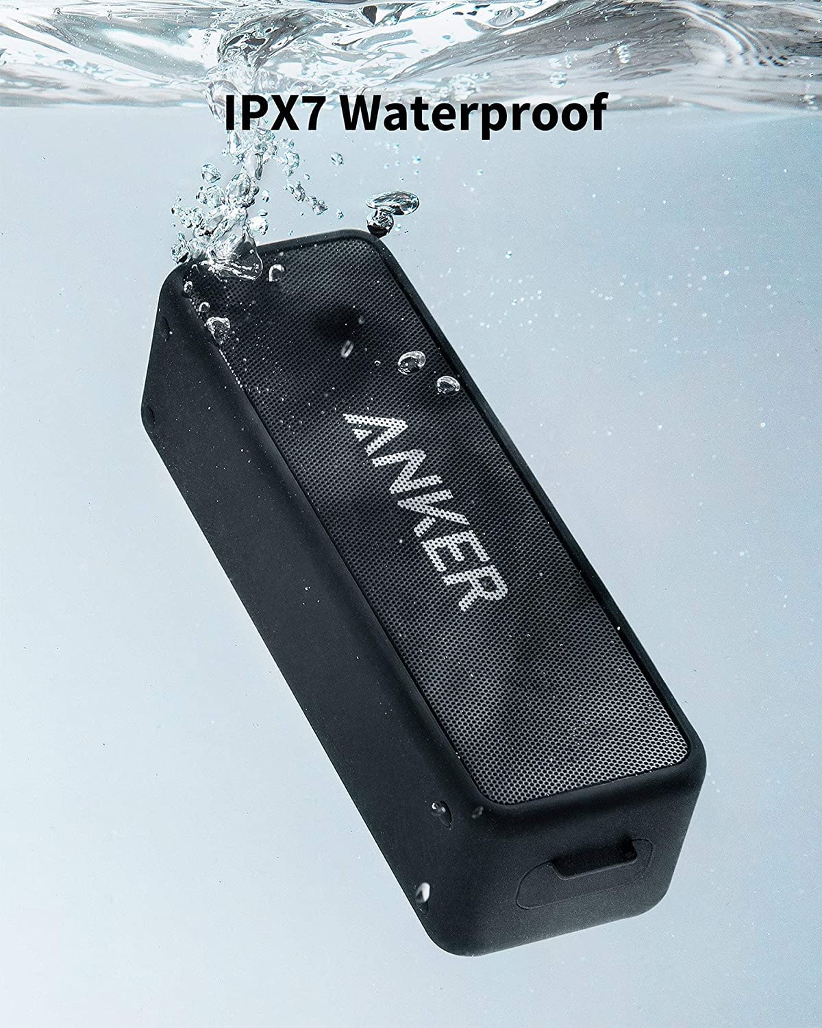 Anker Soundcore 2 Portable Bluetooth Speaker with 12W Stereo Sound, Bluetooth 5, Bassup, IPX7 Waterproof, 24-Hour Playtime, Wireless Stereo Pairing, Speaker for Home, Outdoors, Travel(Renewed)