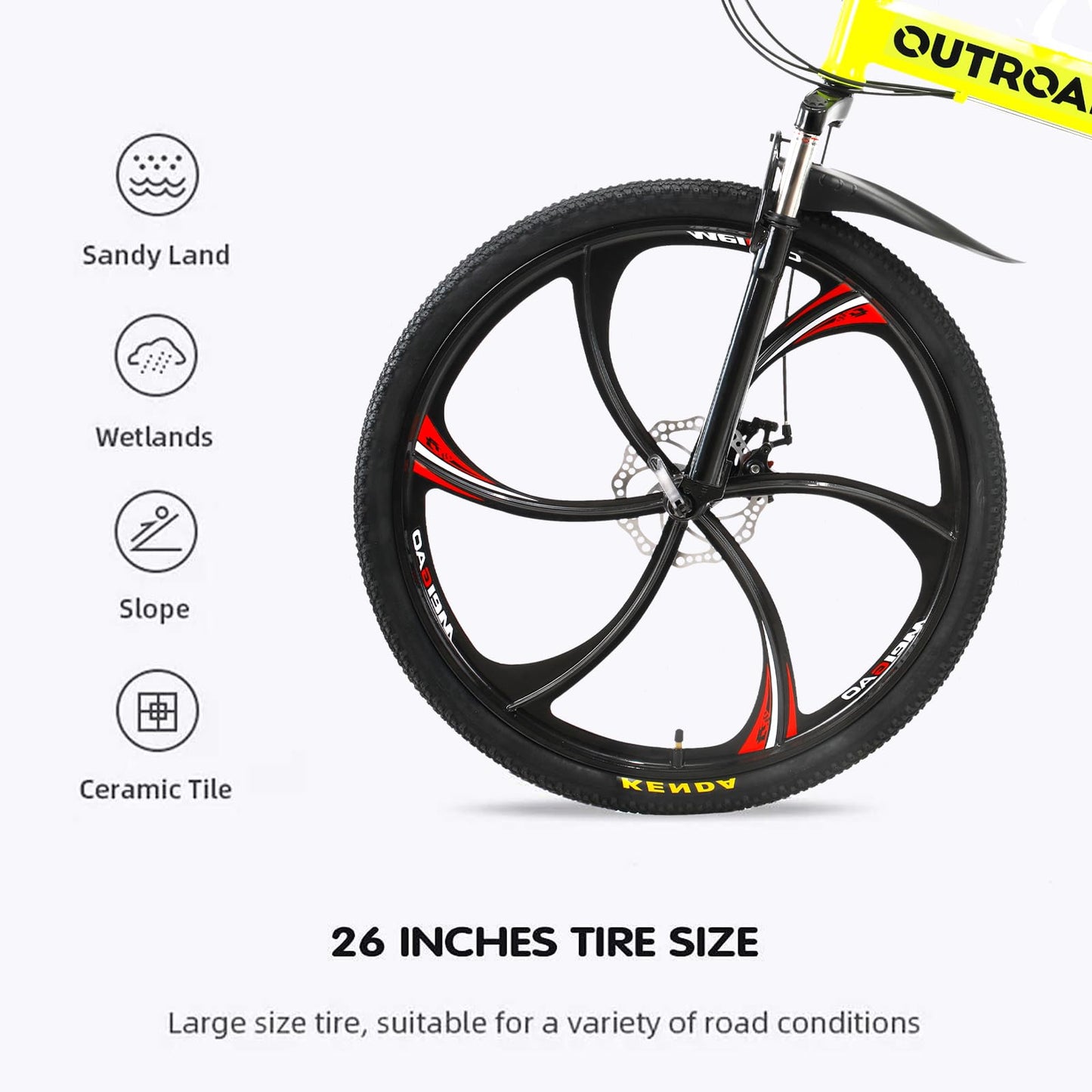 Omelaza 26 ich Folding Mountain Bike, 21 Speed Mountain Bike for Adults, Foldable Bicycle with Dual-disc Brake System, Front Suspension Folding Bicycle for Men and Women Green