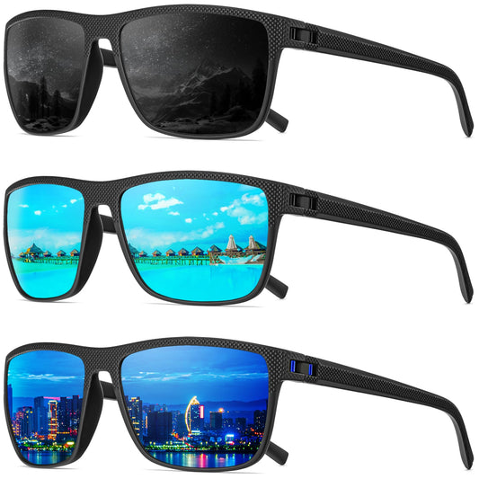 QALLY Polarized Sunglasses Men, Mens Sunglasses Polarized UV protection Lightweight Sun Glasses for Driving Fishing Golf
