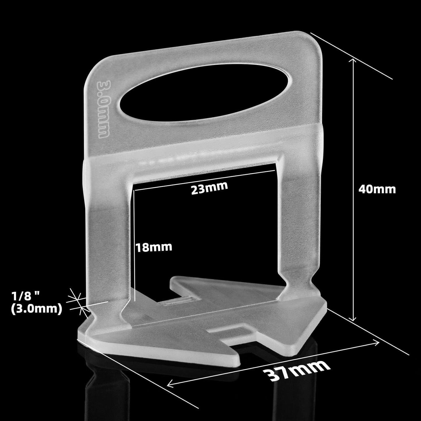 1/8" Tile Leveling System Spacers 2000 PCS Tile Leveling Clips Kit Prevent Tile lippage Leveler Spacers for DIY Professional Ceramic Tile and Stone Installation (1/8 IN, 2000)