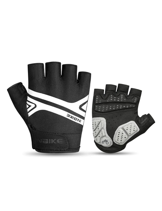 INBIKE Mountain Bike Gloves, Cycling Gloves Half Fingers MTB DH Road Riding Bicycle Biking Men Women Black Large