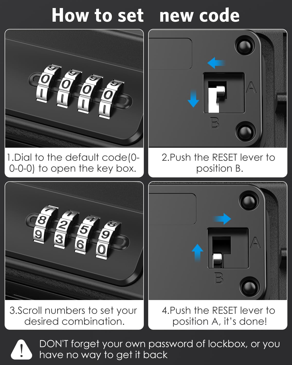 AMIR Portable Safe Box, Combination Security Case LockBox with Code, Waterproof Anti-Theft Mini Travel Safe Box with Removable Chain, Portable Lock Box for Home, Office, Christmas