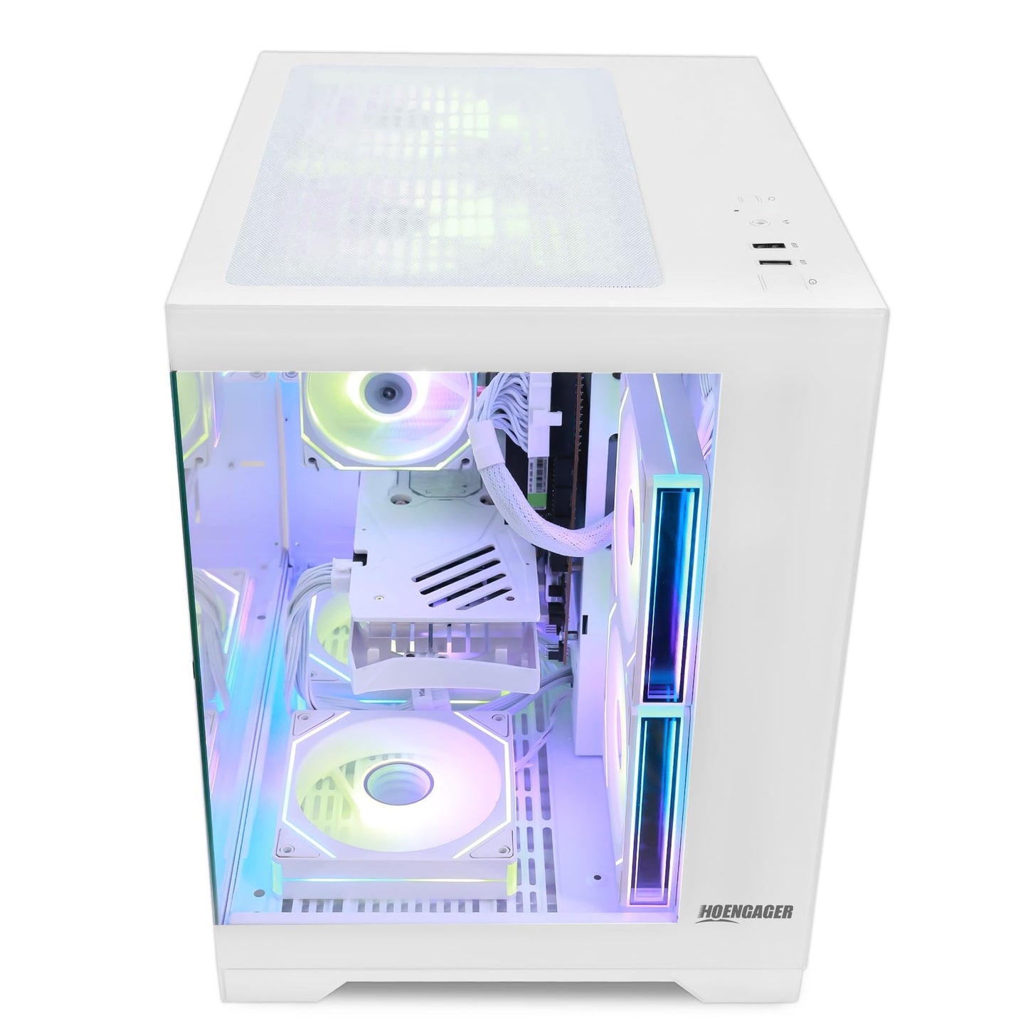 HOENGAGER Gaming PC Desktop Intel Core i5-13400F 2.5-4.4 GHz 10 Core, GeForce RTX 5060 8GB DLSS 4 GDDR7, 32GB DDR4 RAM 3200MHz,1TB PCIe SSD, Wi-Fi & Bluetooth,Windows 11 Pro, Tower RGB Computer-White