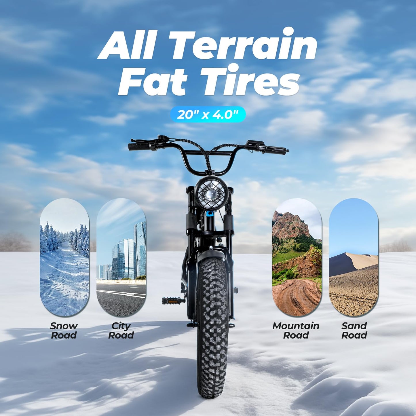 Fat Tire Electric Bike for Adults,1500W 32 Mph Top Speed Motorcycle Design Ebike, 48v 15.6AH 25-50 miles Long Range E Bike for Men and Women,All Terrain Motorbikes 20x4" Adult Electric Bicycles E-bike