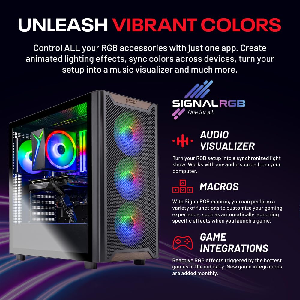 Skytech Gaming Chronos 3 Desktop PC, Ryzen 7 7700 3.8 GHz (5.3GHz), AMD RX 9070XT 16GB, 2TB Gen4 NVMe SSD, 32GB DDR5 RAM 6000 RGB, 850W Gold ATX 3 PSU, Wi-Fi, Win 11