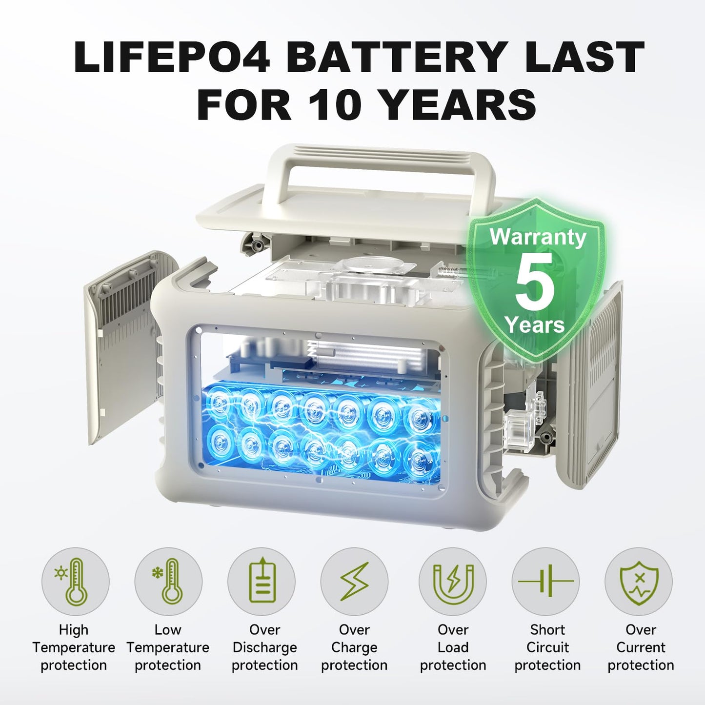 ALLPOWERS BEIGE R600 Solar Generator with SP033 solar panel included, 600W 299Wh LiFePO4 Portable Power Station with 200W Solar Charger, UPS Battery Backup, MPPT Solar Power for Camping RVs Home