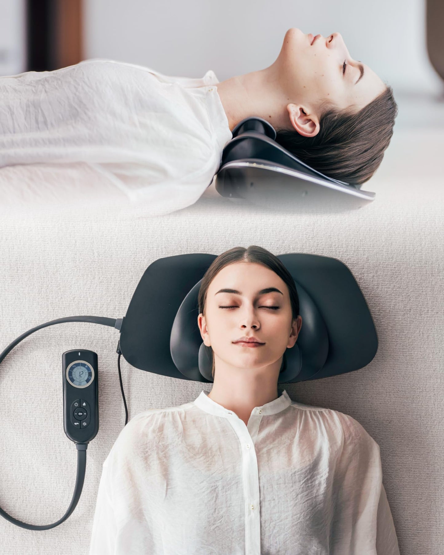 MYTREX Neck Stretcher Cervical Traction Device: Neck Massager with Heat Pillow Pain Relief Support for Home Use Pain Relaxer