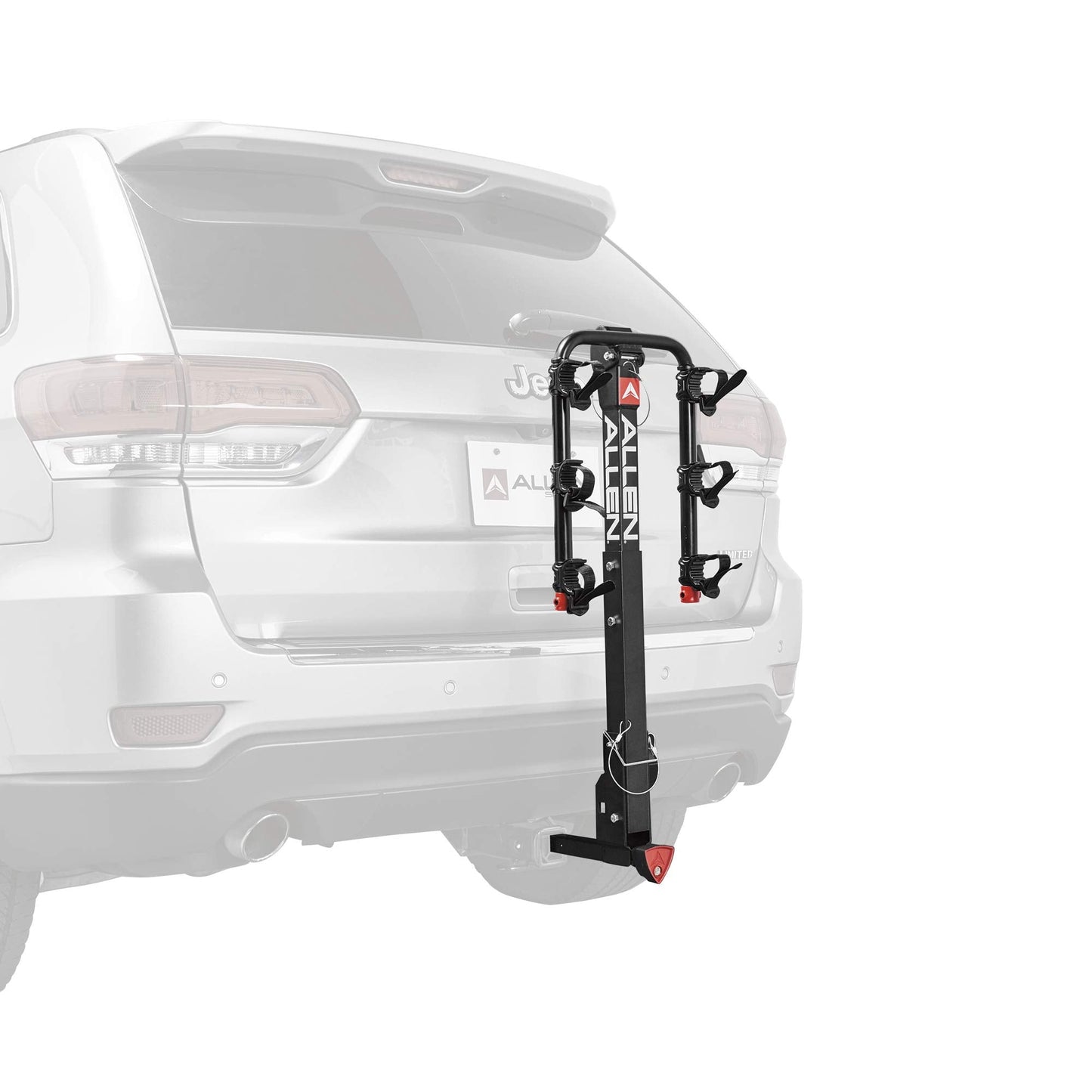 Allen Sports Deluxe Locking Quick Release 3-Bike Carrier for 2 in. & 1 4 in. Hitch, Model 532QR, Black