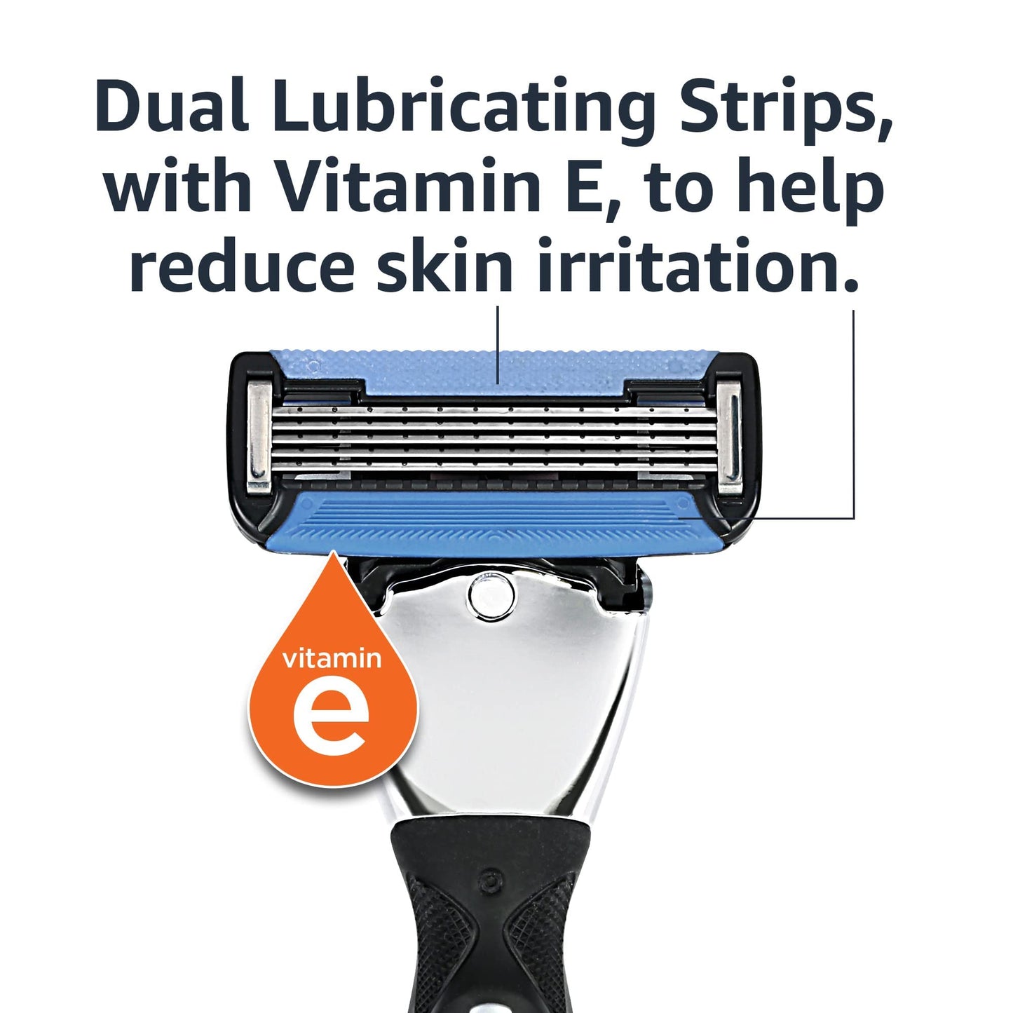 Amazon Basics 5-Blade MotionSphere Razor for Men with Dual Lubrication and Precision Beard Trimmer, Handle & 2 Cartridges (Cartridges fit Amazon Basics Razor Handles only) (Previously Solimo)