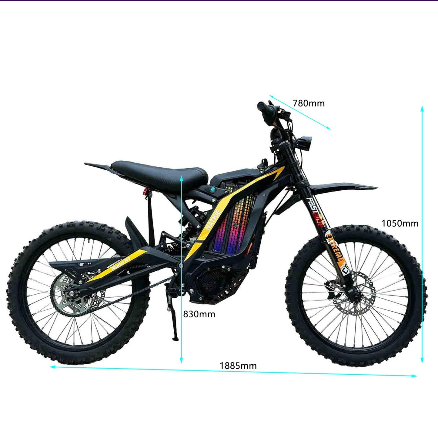 natkie Electric Motorcycle Bike for Adults, Electric Dirt Bike 8000W(Peak) Mid-Mounted Motor 72V/30AH Removable Battery, Max Speed 50MPH/76Miles Off Road Electric Mountain Bike, Dual LED Headlight