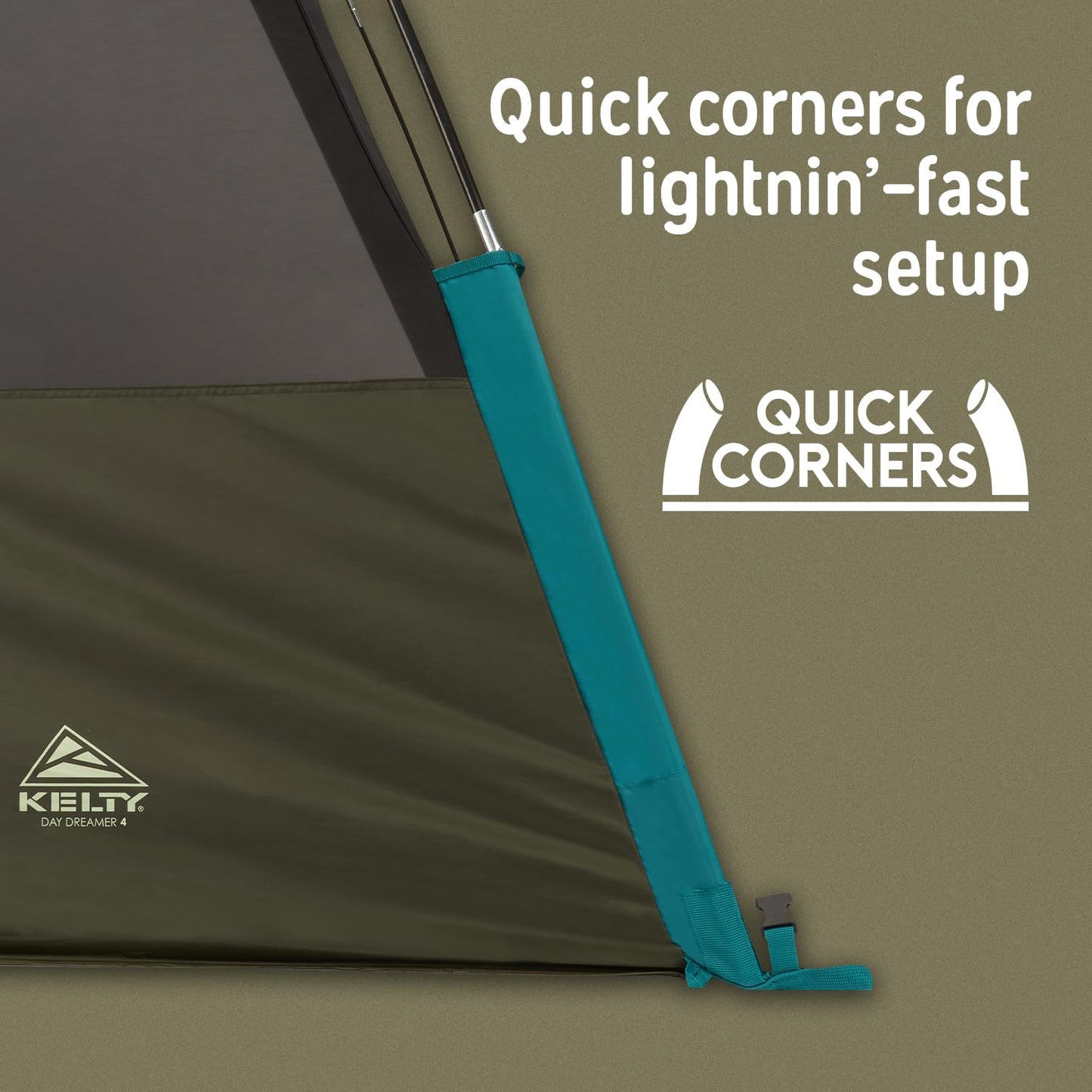 Kelty Daydreamer 4P + 6P Camping Tent, Blackout Fabric, Interior Light Diffusing Gear Loft, Standing Height, PFAS Free (4 Person)