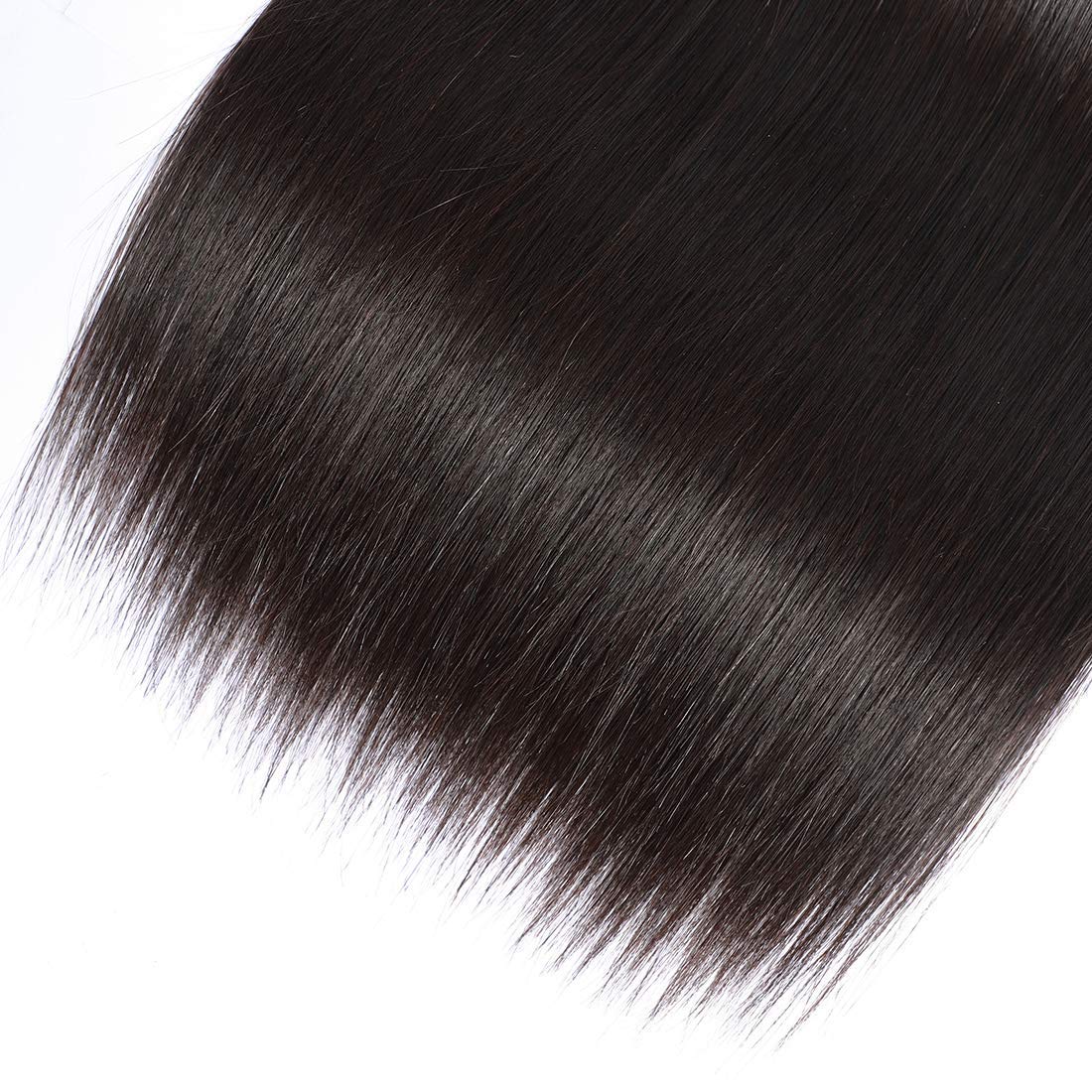 ANGIE QUEEN Peruvian Virgin Hair Straight Hair 3 Bundles Weaves 100% Unprocessed Human Hair Extentions Wefts Nature Black Color (20 22 24)