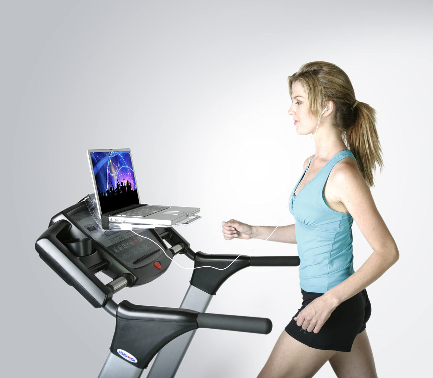 SurfShelf Treadmill Desk Attachment for Bikes and Ellipticals too, Treadmill Laptop Holder, Treadmill Desk Stand, Treadmill Table, Laptop Stand for Treadmill, Elliptical Laptop Holder, Bike Desk Table