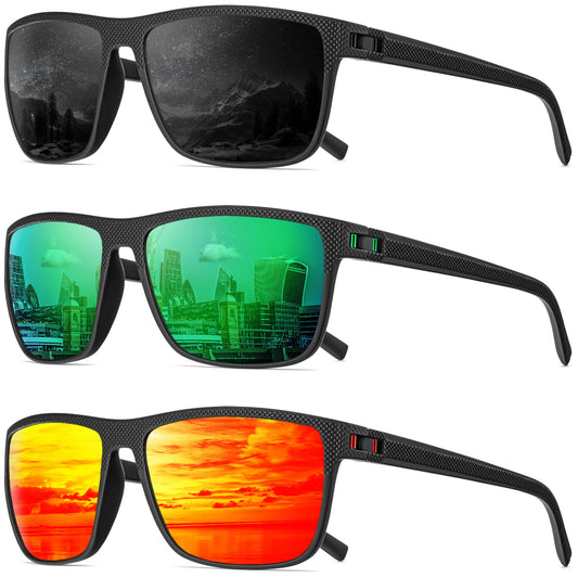 QALLY Polarized Sunglasses Men, Mens Sunglasses Polarized UV protection Lightweight Sun Glasses for Driving Fishing Golf