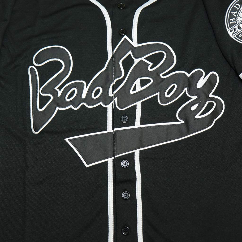 #10 Biggie Bad Boy Movie Baseball Jersey Stitched 90s Hip Hop Unisex Clothing for Party Black Size XL