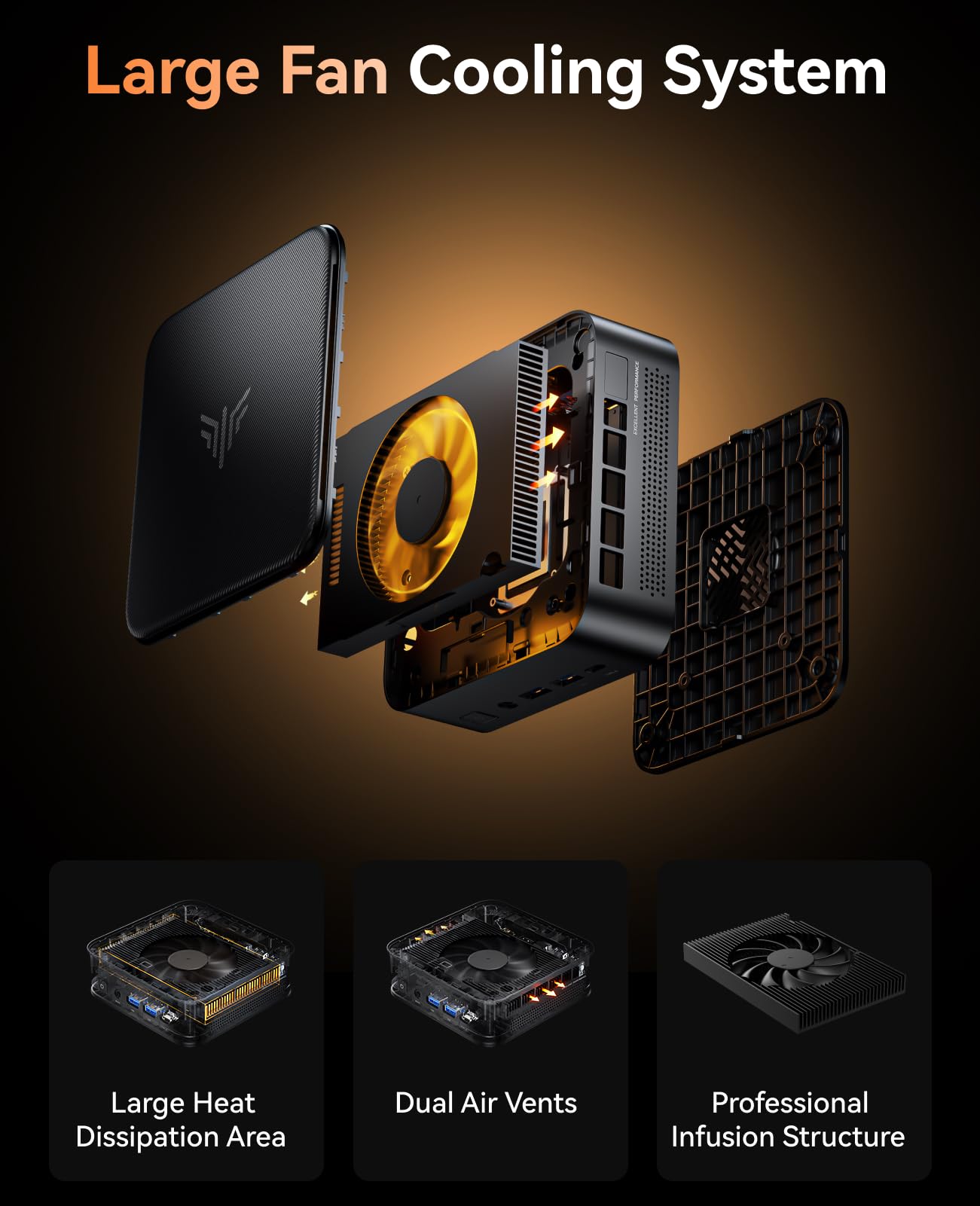 KAMRUI E3B Mini PC Ryzen, AMD Ryzen 7 5825U Mini Gaming PC(8C/16T, Up to 4.3GHz), 32GB DDR 512GB SSD Mini PC Ryzen, Dual LAN Support 4K@60Hz Triple Display WiFi6/BT5.2/DP1.4/USB3.2